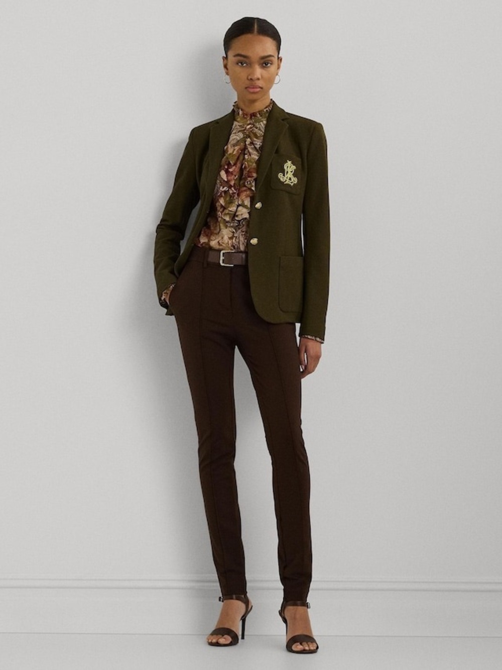 ♥️♥️♥️ Lauren Ralph Lauren Bullion Jacquard Blazer in Green size M - Picture 3 of 10